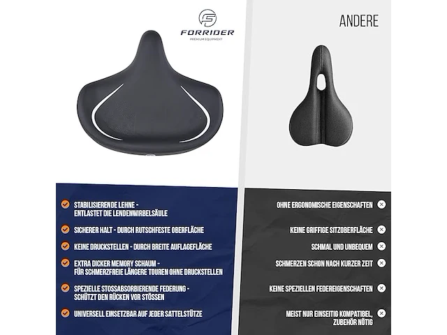 Ergonomisch fietszadel - afbeelding 2 van  4