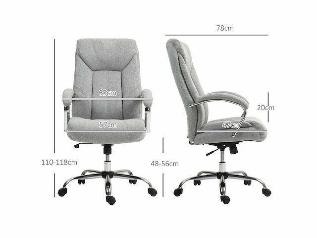 Ergonomische bureaustoel - grijze stof - afbeelding 4 van  5
