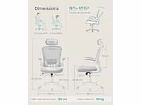 Ergonomische bureaustoel - mesh-stof - afbeelding 3 van  6