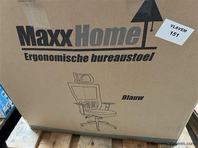 Ergonomische bureaustoel, blauw - afbeelding 1 van  1