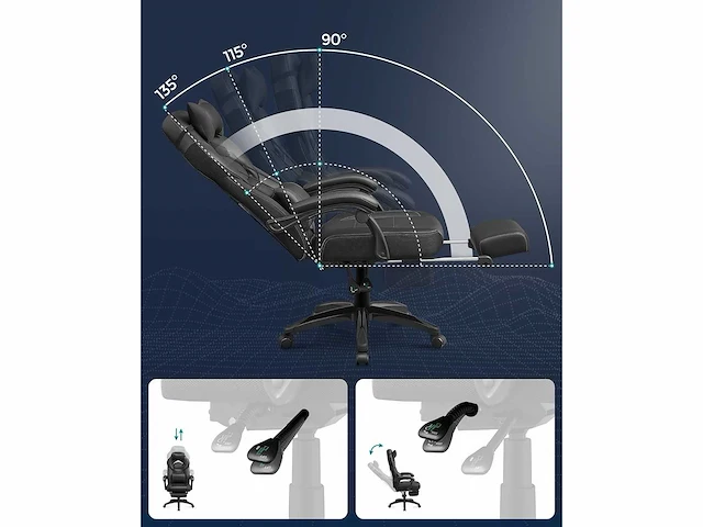 Ergonomische gamestoel, gamestoel, bureaustoel - afbeelding 5 van  9