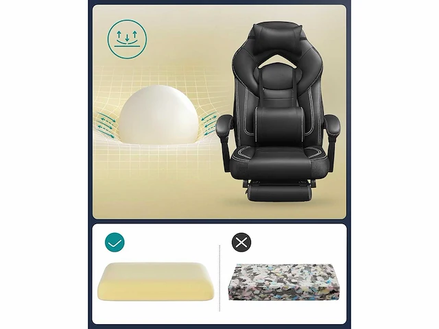 Ergonomische gamestoel, gamestoel, bureaustoel - afbeelding 7 van  9