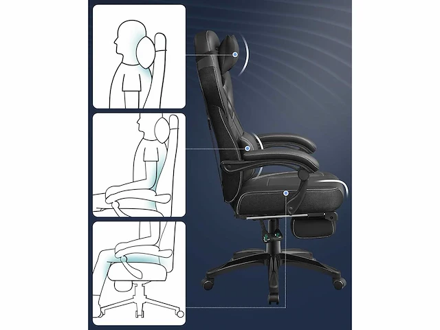 Ergonomische gamestoel, gamestoel, bureaustoel - afbeelding 9 van  9