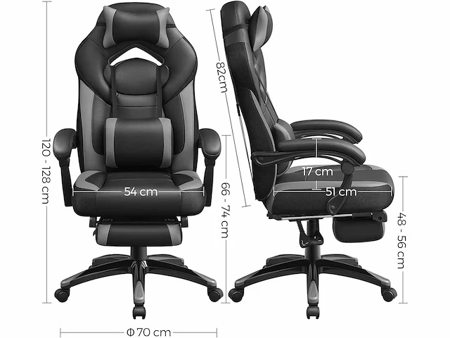 Ergonomische gamestoel, gamestoel, bureaustoel - afbeelding 3 van  9