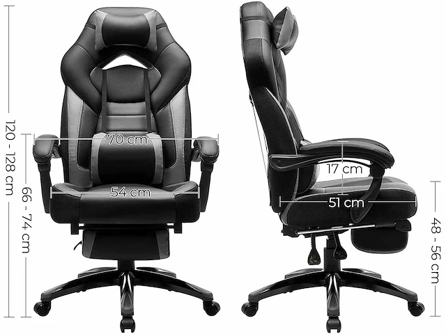 Ergonomische gaming stoel, gaming stoel - afbeelding 4 van  9