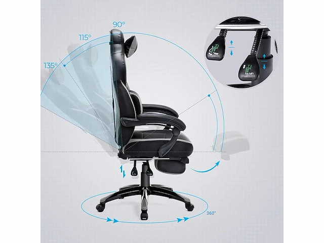 Ergonomische gaming stoel, gaming stoel - afbeelding 9 van  9