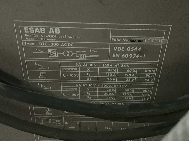 Esab dtc 200 ac-dc aluminium lasapparaat - afbeelding 5 van  7