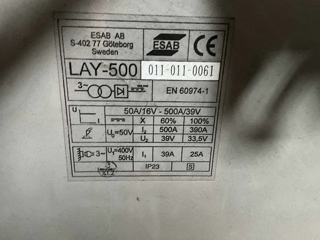 Esab lay-500 lasapparaat - afbeelding 6 van  6