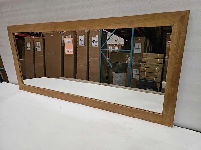 Essential teak spiegel 160 x 3 x h70cm met frame 7cm - afbeelding 1 van  3