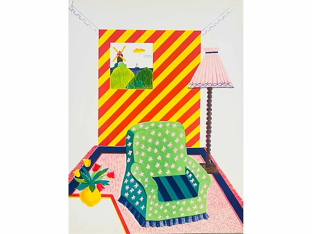 Etienne elias - interieur - kleurenzeefdruk - afbeelding 1 van  8