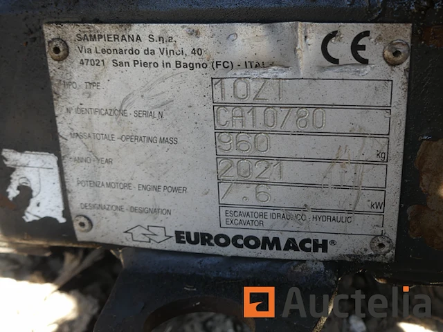 Eurocomach 10zt minigraafmachine - afbeelding 9 van  24
