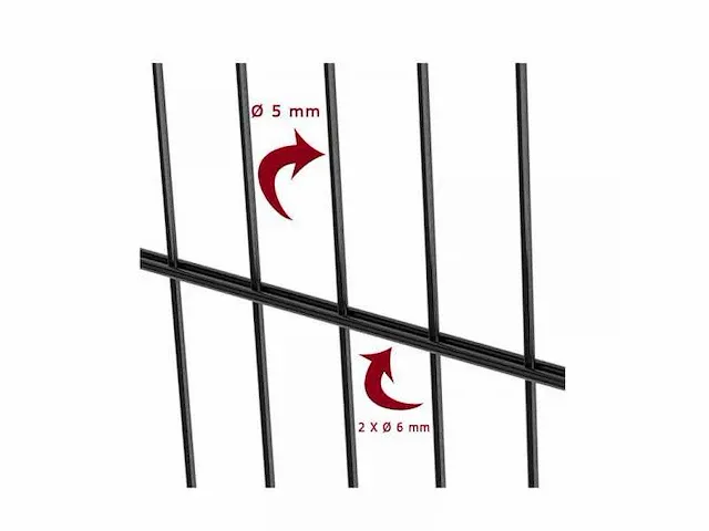 Europees fabrikaat - 2d - 6/5/6mm - lot panelen met palen en bevestigingen - afbeelding 9 van  9