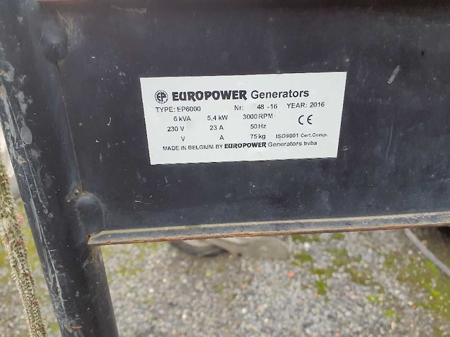 Europower - ep6000 - generator - 2016 - afbeelding 6 van  6