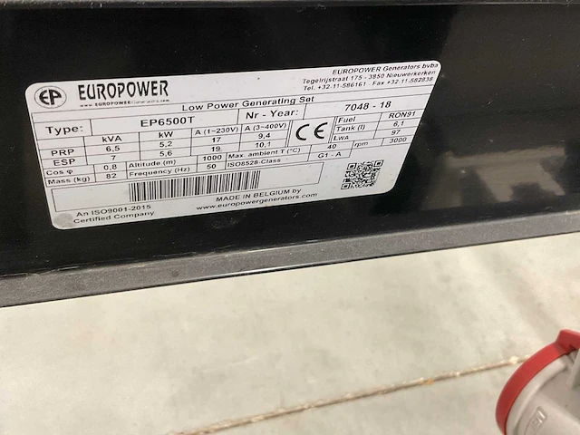 Europower ep6500t stroomgenerator - afbeelding 7 van  8