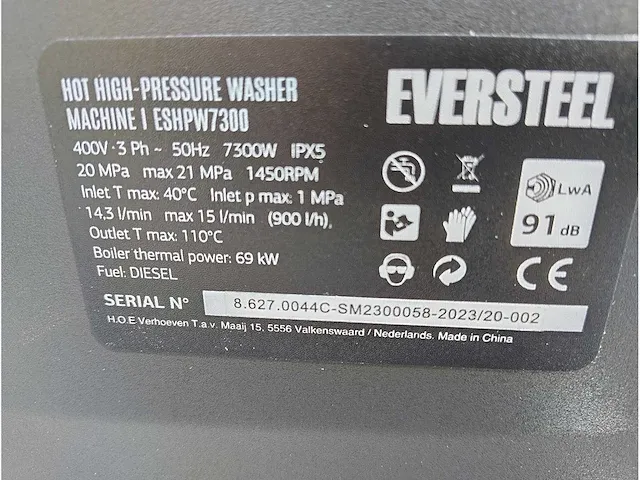 Eversteel eshpw7300 warm water hogedrukreiniger - afbeelding 18 van  19