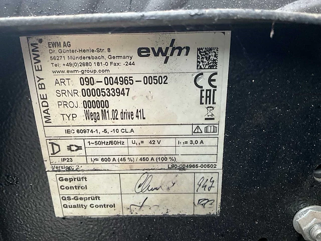 Ewm w 401 sega mig lasapparaat - afbeelding 2 van  21