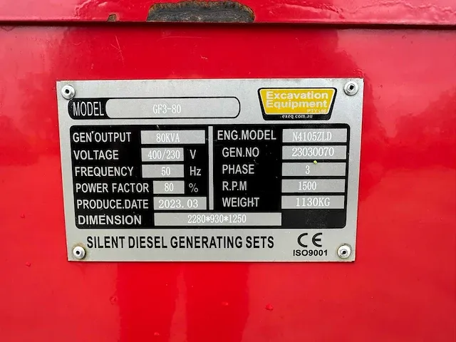 Excavation equipment - gf3-80 - stroomgenerator - 2023 - afbeelding 14 van  21