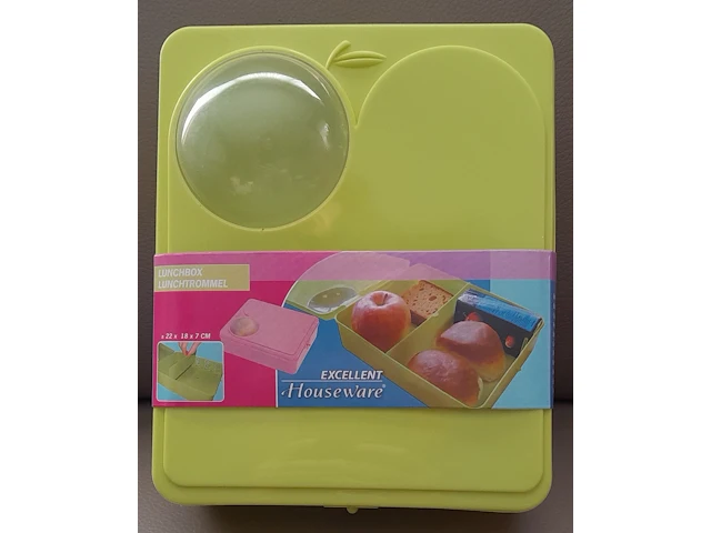 Excellent houseware lunchbox 22*18*7 cm: groen - afbeelding 1 van  3