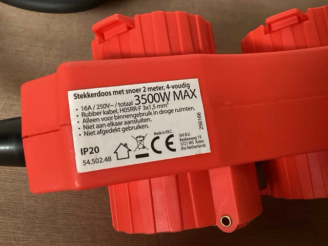 Exin stekkerdoos 4 voudig, 2 meter kabel (15x) - afbeelding 2 van  4