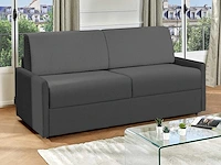Express converteerbare 4-zitsbank in grijze stof - slaapplaatsen 160 cm - matrassen 22 cm - afbeelding 1 van  6