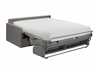 Express converteerbare 4-zitsbank in grijze stof - slaapplaatsen 160 cm - matrassen 22 cm - afbeelding 5 van  6