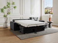Express converteerbare omkeerbare hoekbank in antracietgrijs corduroy - bed met brede latten 160 cm - matras 22 cm traagschuim - afbeelding 2 van  7
