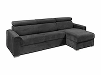 Express converteerbare omkeerbare hoekbank in antracietgrijs corduroy - bed met brede latten 160 cm - matras 22 cm traagschuim - afbeelding 4 van  7