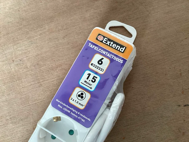 Extend stekkerdoos 6 voudig, randaarde (22x) - afbeelding 4 van  4