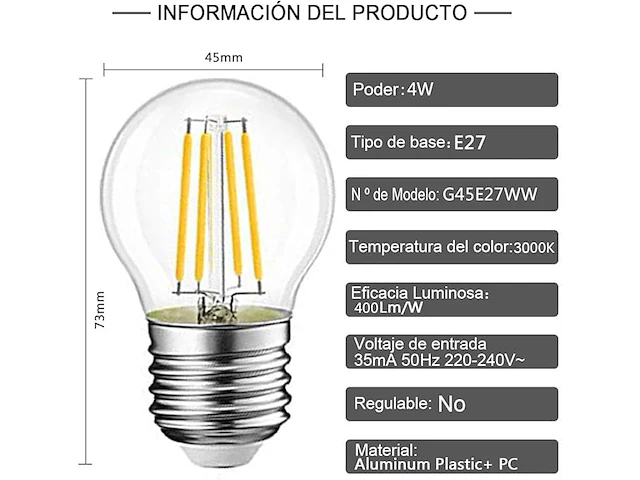 Extrastar led filament e27 - afbeelding 2 van  4