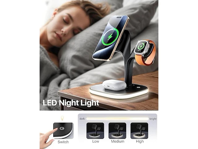 Exw 5 in 1 magnetisch laadstation - afbeelding 2 van  4