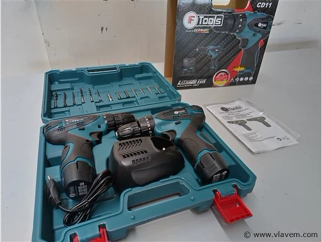 F-tools accu boormachineset 18v dubbele set - afbeelding 1 van  4