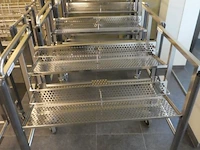 Fabcontent - cleanroom inox cart for 8 lots 4x - afbeelding 1 van  2