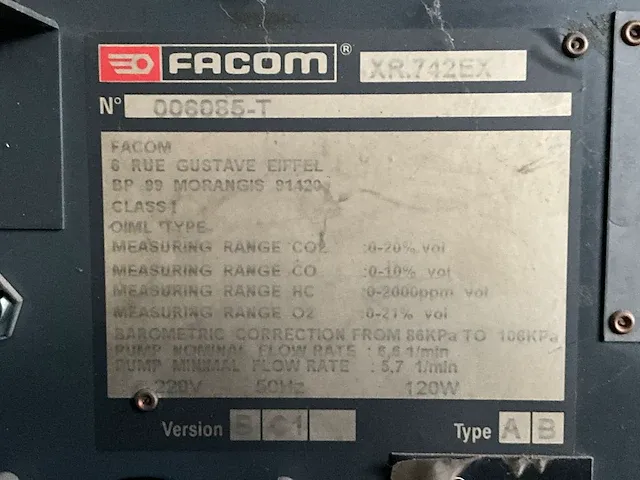 Facom xr.742-4 multigaz uitlaatgassen diagnoseapparaat - afbeelding 5 van  5