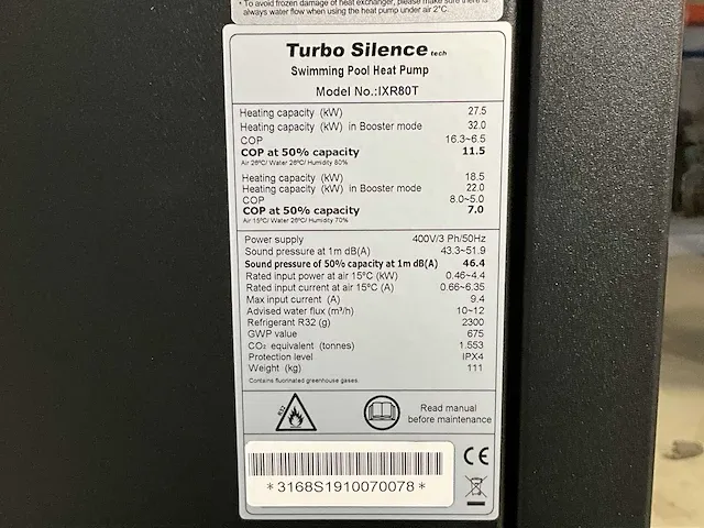 Fairland ixr80t turbo silence warmtepomp - afbeelding 4 van  4