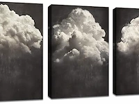 Fajerminart moderne zwart-wit canvas "wolken" (3 stuks) - afbeelding 1 van  3