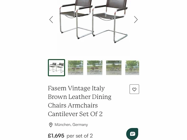 Fasem italy design armchair set of 2 - afbeelding 7 van  7