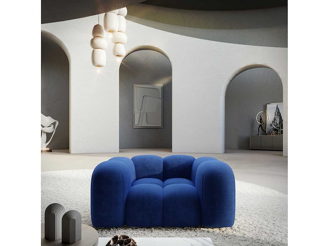 Fauteuil - atlantisch blauw fluweel - afbeelding 2 van  8