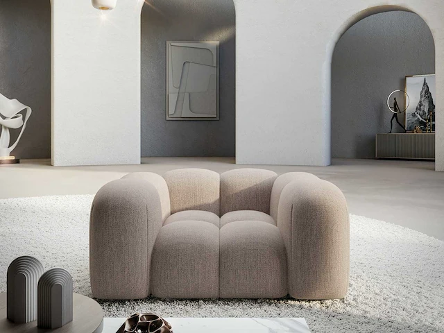 Fauteuil - beige stof - afbeelding 1 van  7