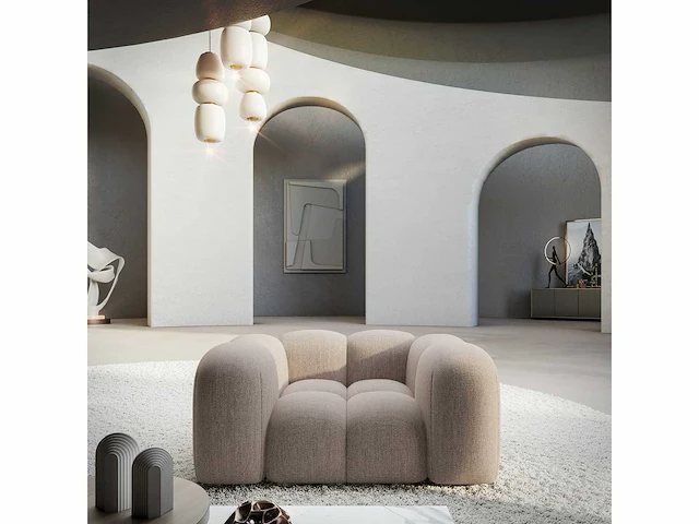 Fauteuil - beige stof - afbeelding 3 van  7