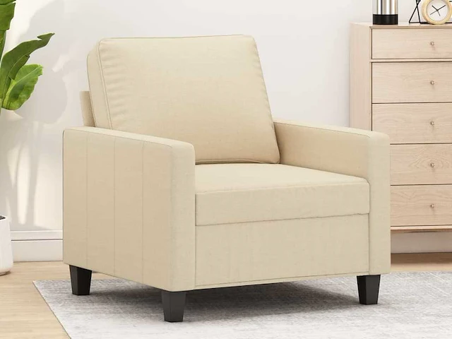 Fauteuil - crèmekleurige stof - afbeelding 1 van  9