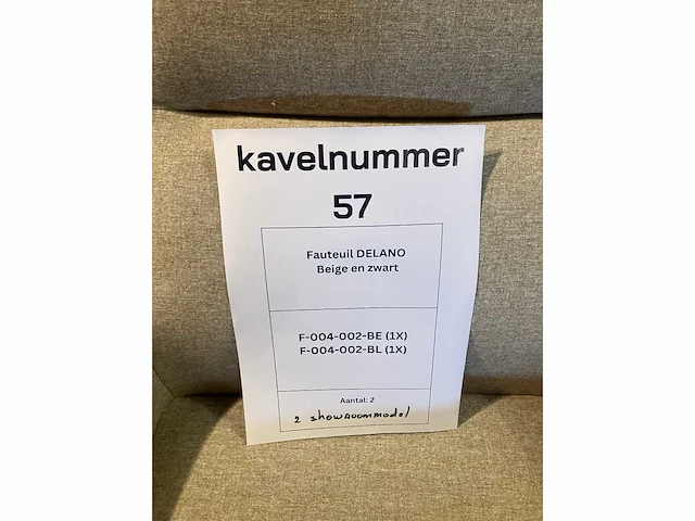 Fauteuil delano- zwart (1x) + beige (1x) - afbeelding 5 van  6