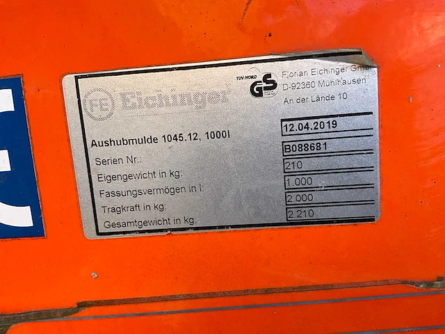 Fe eichinger afvalcontainers 1000l max 2000kg (2x) - afbeelding 8 van  9