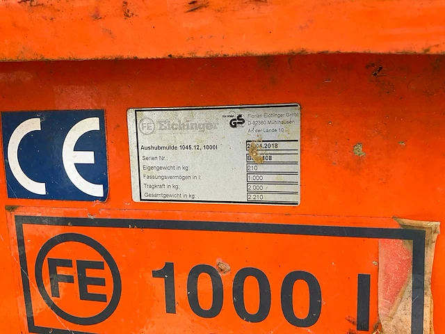 Fe eichinger afvalcontainers 1000l max 2000kg (2x) - afbeelding 9 van  9