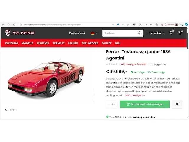 Ferrari testarossa junior - afbeelding 34 van  40