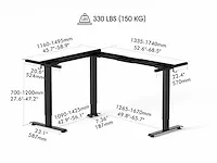 Fezibo - l-vormig verstelbaar bureau - 160 x 120 - afbeelding 10 van  10