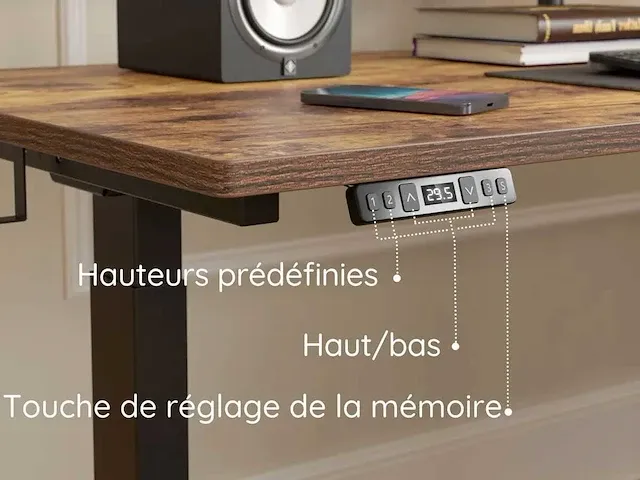 Fezibo - l-vormig verstelbaar bureau - 160 x 120 - afbeelding 2 van  10