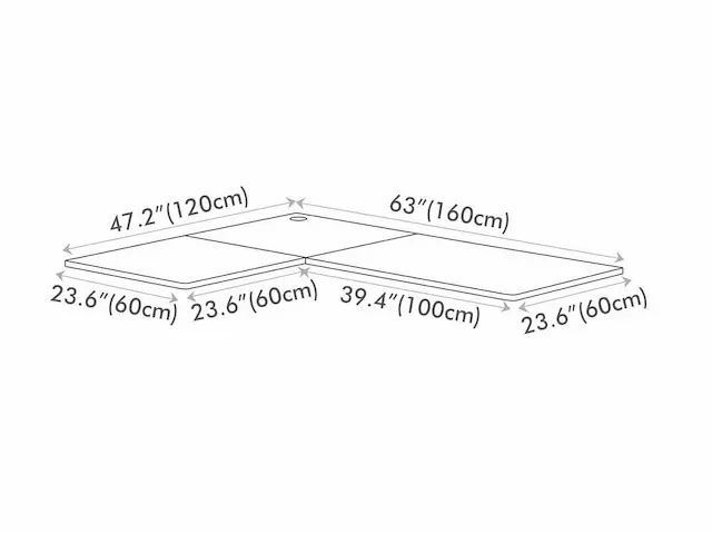 Fezibo - l-vormig verstelbaar bureau - 160 x 120 - afbeelding 9 van  10