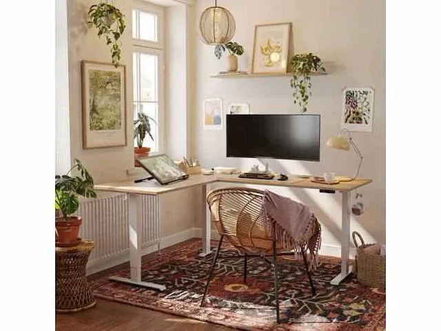 Fezibo - l-vormig verstelbaar bureau - 160 x 120 - afbeelding 1 van  8