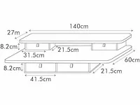 Fezibo bureau 140 * 60 cm - met 4 lades - afbeelding 3 van  3