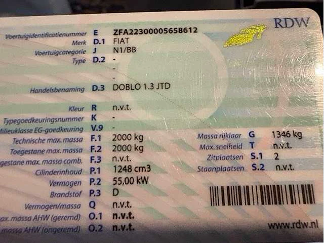 Fiat - doblò - 1.3 mj sx - car - 2009 - afbeelding 12 van  12